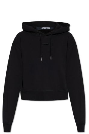 Tシャツ・カットソー ALEXANDER WANG 24FW Black Logo Hoodie 4CC3242101 001 Alexander Wang Rubberised Logo Cotton Hoodie | Black | FARFETCH